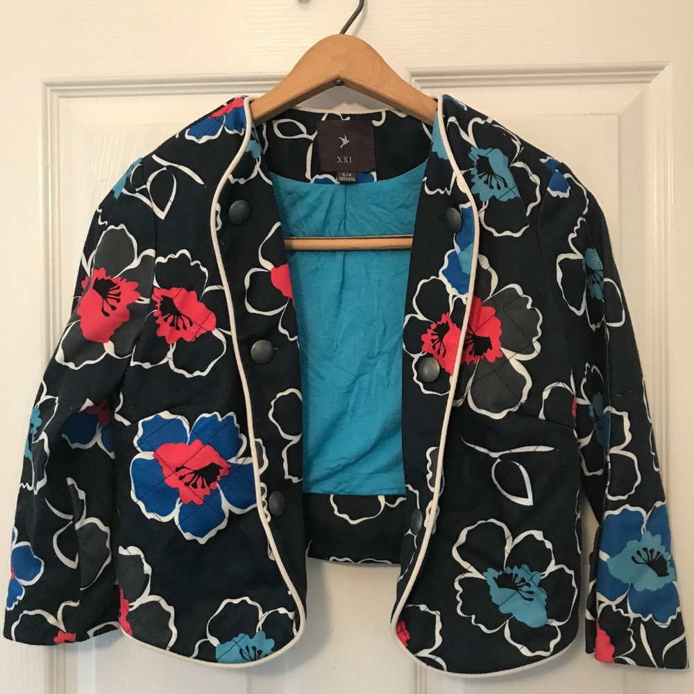 F21 Quilted Floral Jacket